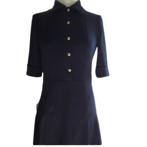 Gabby Skye sz 8 Blue Gold Button shirt Dress